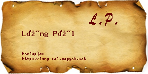 Láng Pál névjegykártya