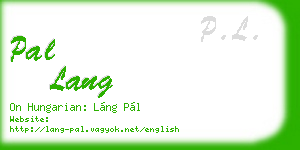 pal lang business card
